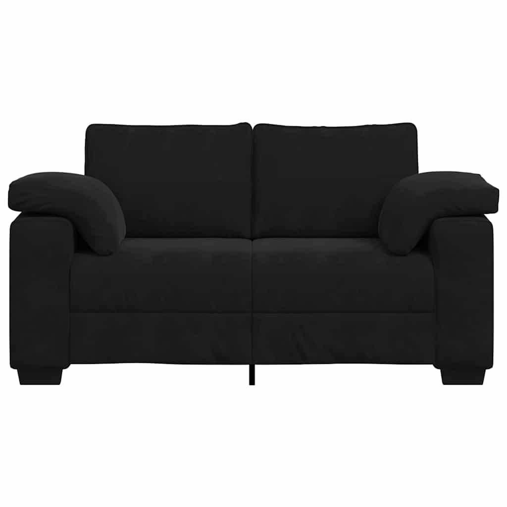 Loveseat bank 160x77x82 cm fluweel zwart is nu te koop bij PeponiXL, paradijselijk wonen!