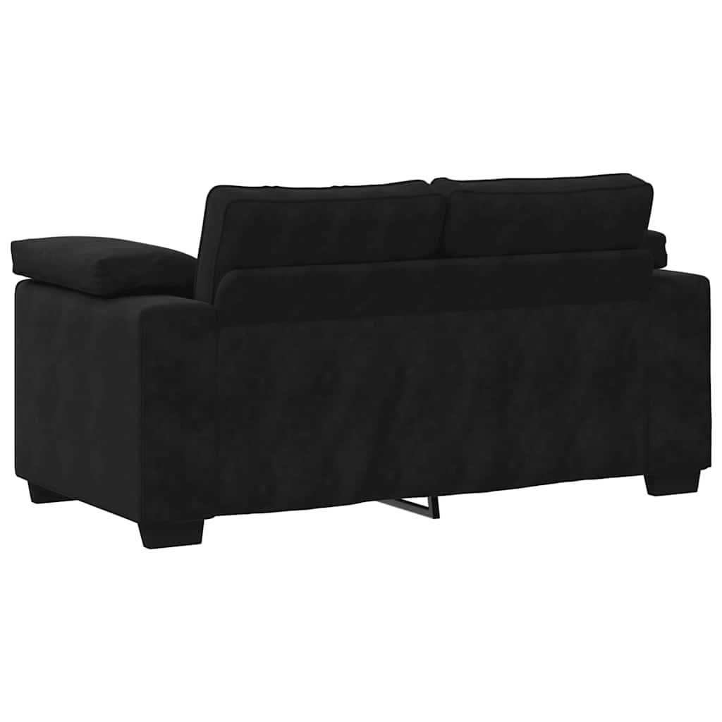 Loveseat bank 160x77x82 cm fluweel zwart is nu te koop bij PeponiXL, paradijselijk wonen!