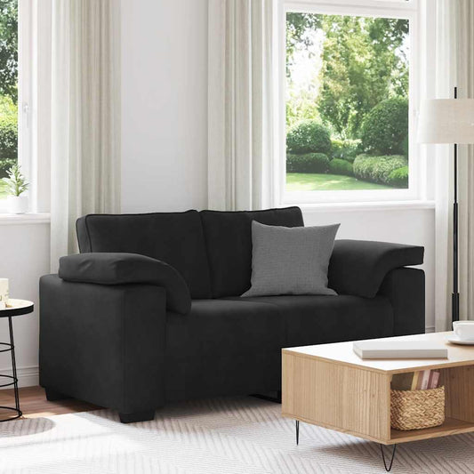 Loveseat bank 160x77x82 cm fluweel zwart is nu te koop bij PeponiXL, paradijselijk wonen!