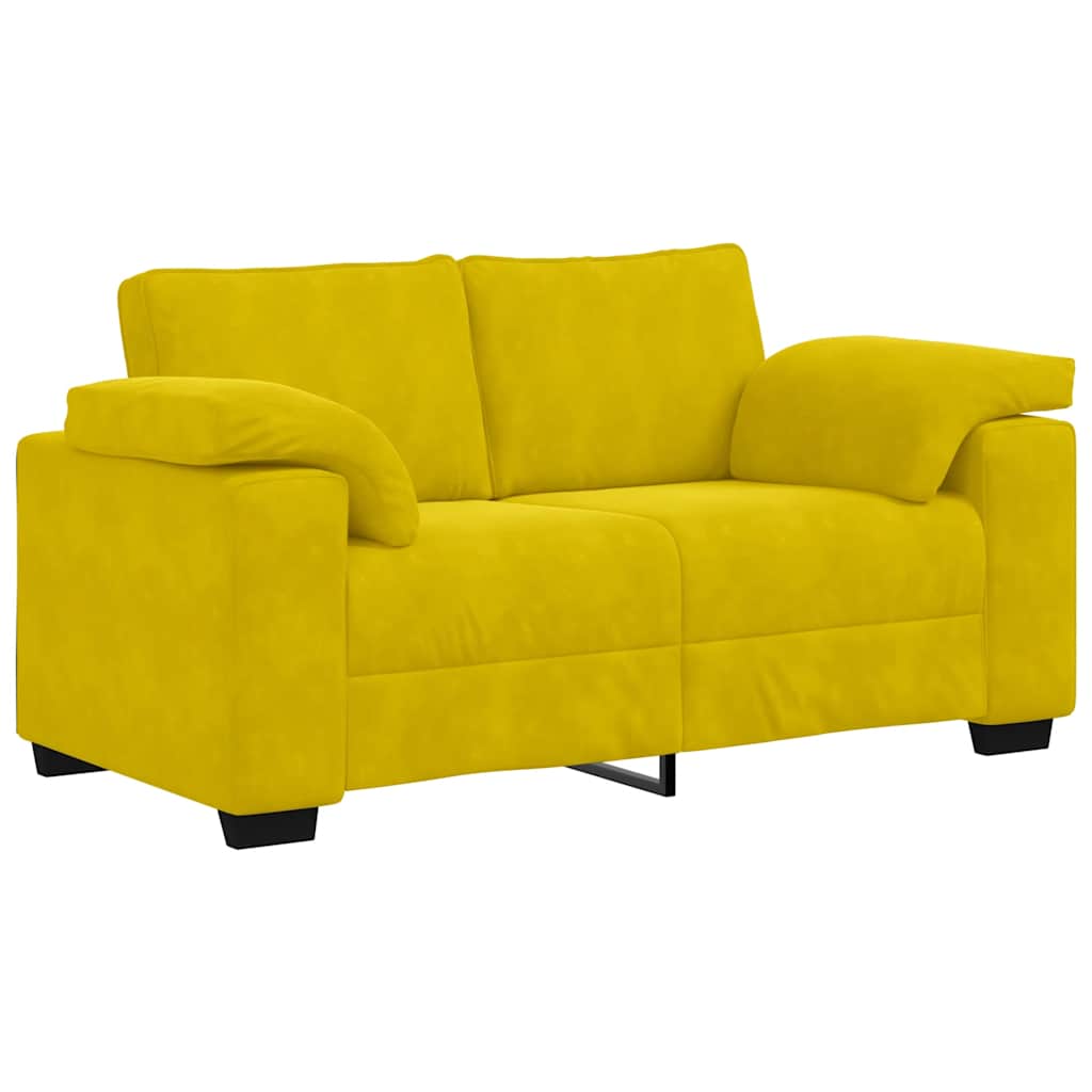 Loveseat Sofa Geel 160x77x82 cm Fluweel is nu te koop bij PeponiXL, paradijselijk wonen!