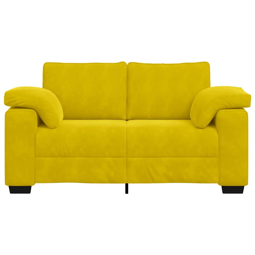Loveseat Sofa Geel 160x77x82 cm Fluweel is nu te koop bij PeponiXL, paradijselijk wonen!