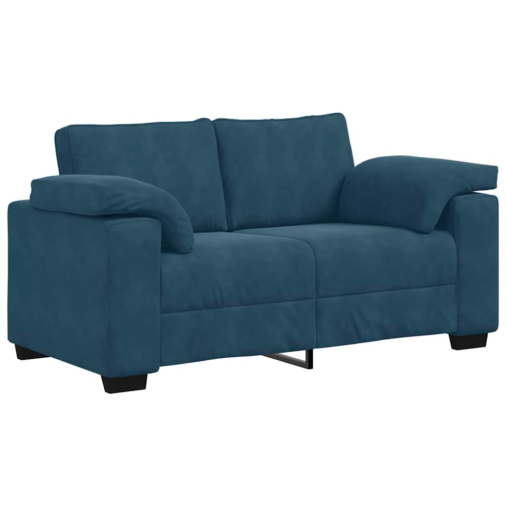 Loveseat Sofa Blauw 160x77x82 cm Fluweel is nu te koop bij PeponiXL, paradijselijk wonen!