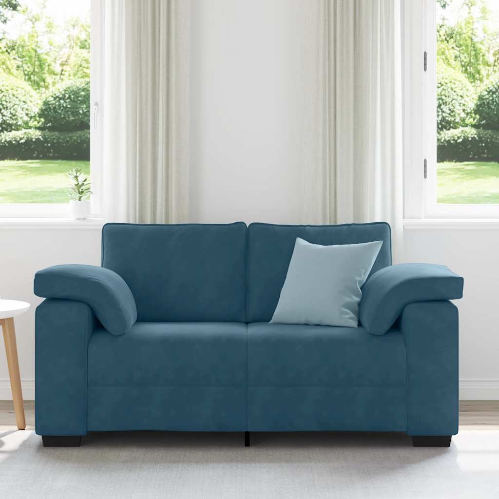 Loveseat Sofa Blauw 160x77x82 cm Fluweel is nu te koop bij PeponiXL, paradijselijk wonen!