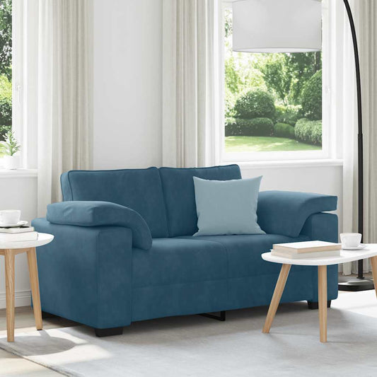 Loveseat Sofa Blauw 160x77x82 cm Fluweel is nu te koop bij PeponiXL, paradijselijk wonen!