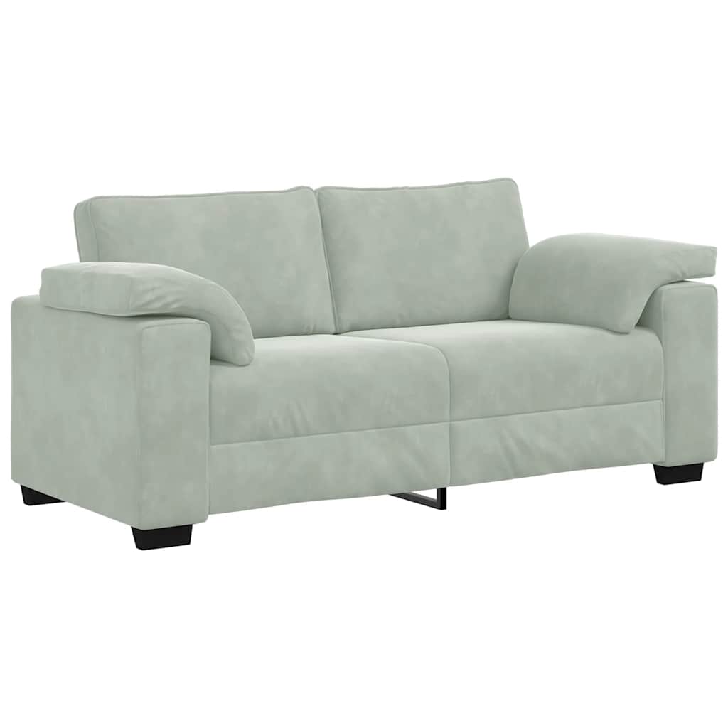 Loveseat bank 180x77x82 cm fluweel lichtgrijs is nu te koop bij PeponiXL, paradijselijk wonen!
