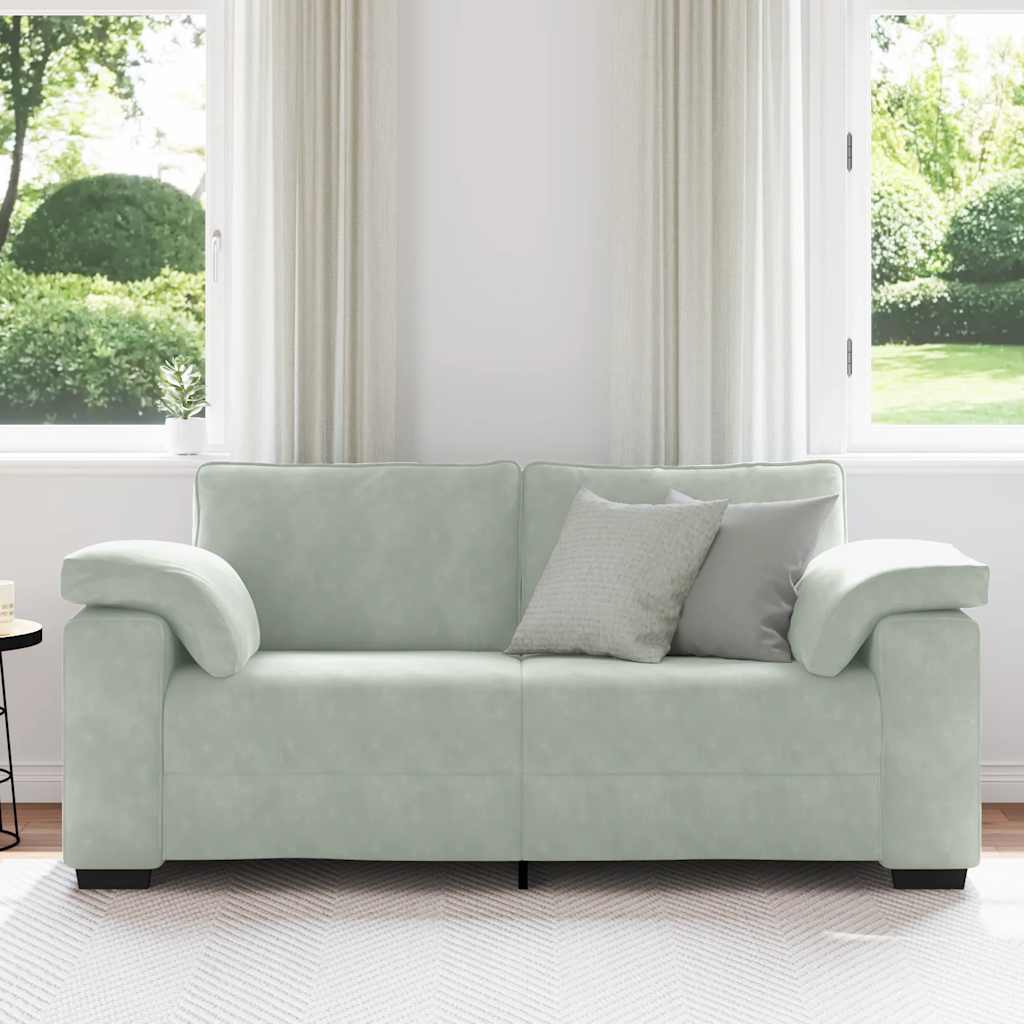 Loveseat bank 180x77x82 cm fluweel lichtgrijs is nu te koop bij PeponiXL, paradijselijk wonen!