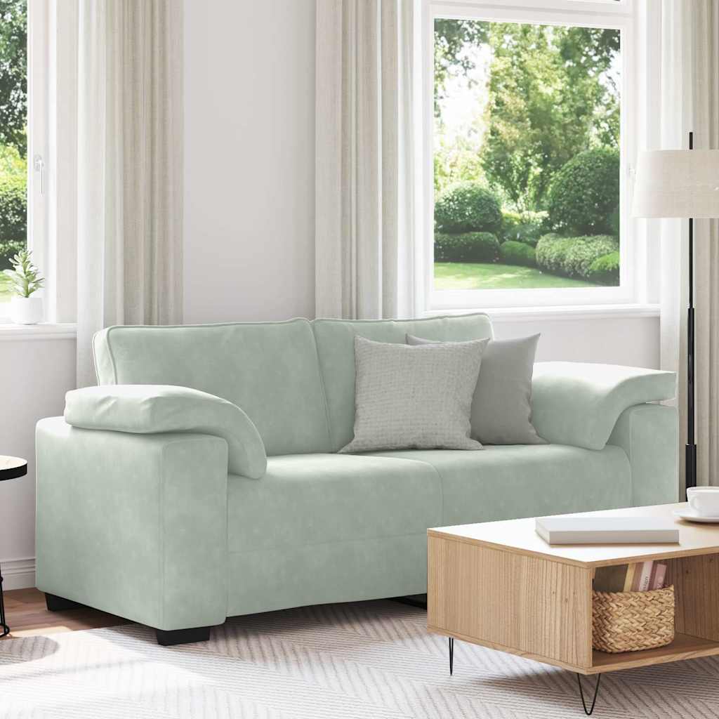 Loveseat bank 180x77x82 cm fluweel lichtgrijs is nu te koop bij PeponiXL, paradijselijk wonen!
