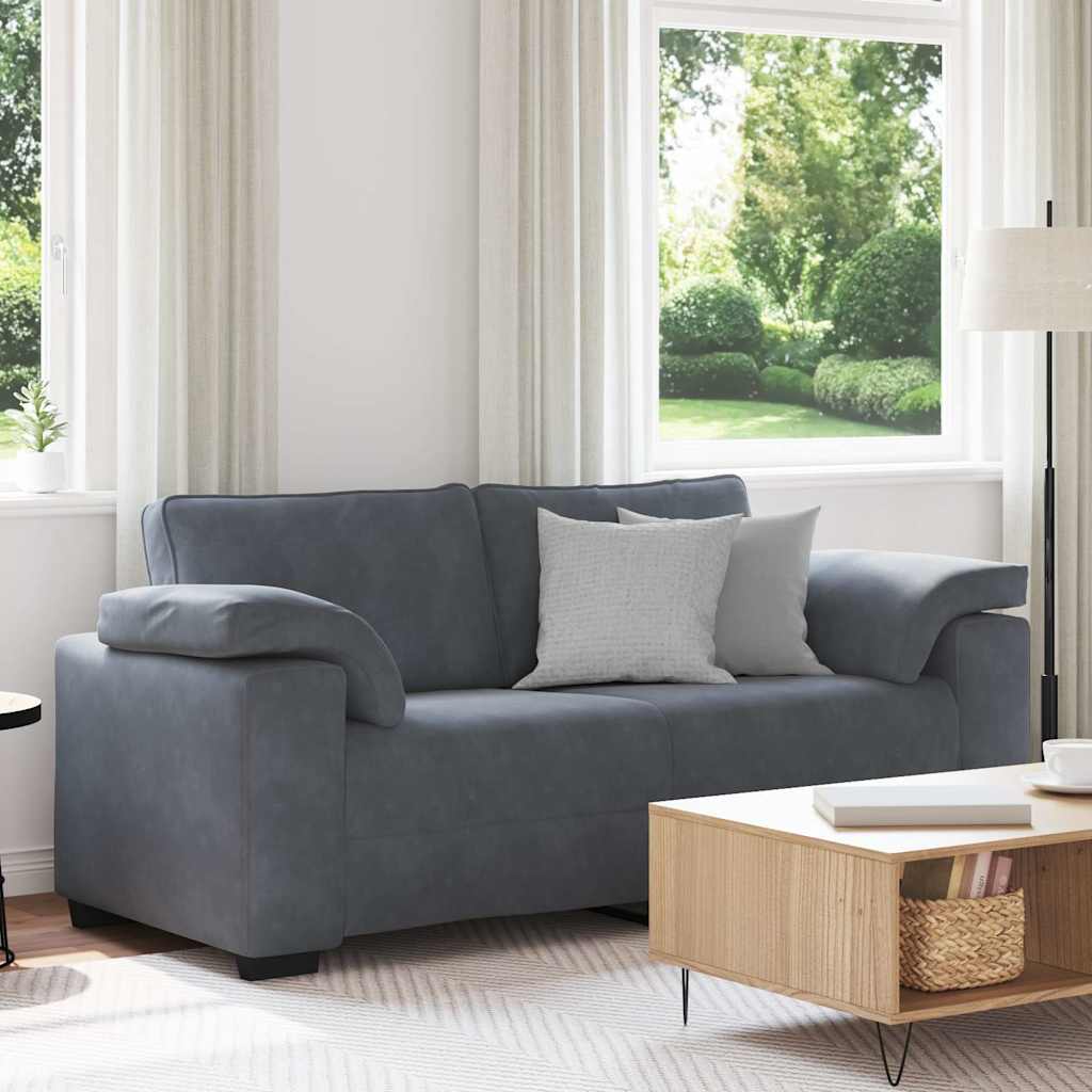 Loveseat bank 180x77x82 cm fluweel donkergrijs is nu te koop bij PeponiXL, paradijselijk wonen!