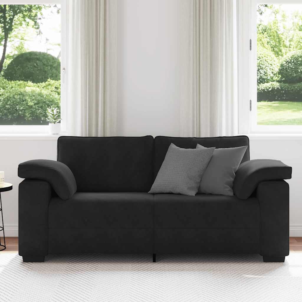 Loveseat bank 180x77x82 cm fluweel zwart is nu te koop bij PeponiXL, paradijselijk wonen!