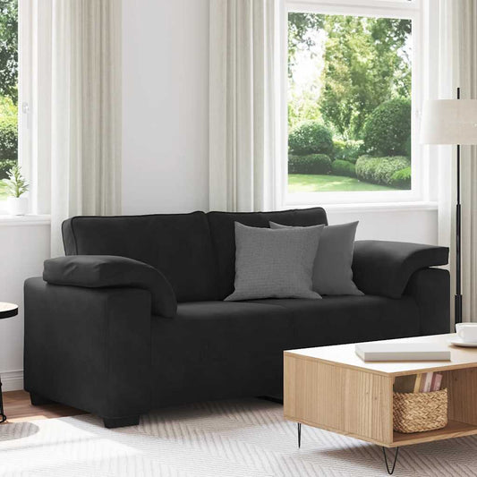 Loveseat bank 180x77x82 cm fluweel zwart is nu te koop bij PeponiXL, paradijselijk wonen!