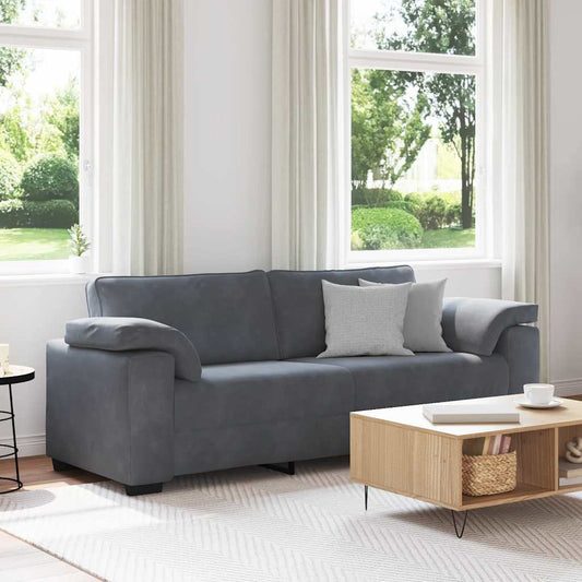 3-zitsbank 220x77x82 cm fluweel donkergrijs is nu te koop bij PeponiXL, paradijselijk wonen!