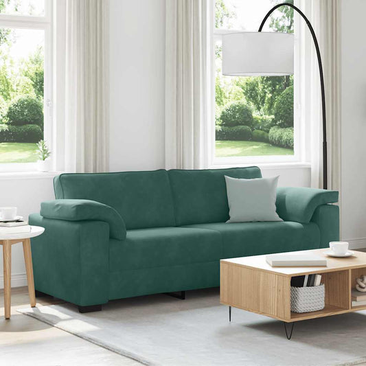 3-zitsbank donkergroen 220x77x82 cm fluweel is nu te koop bij PeponiXL, paradijselijk wonen!