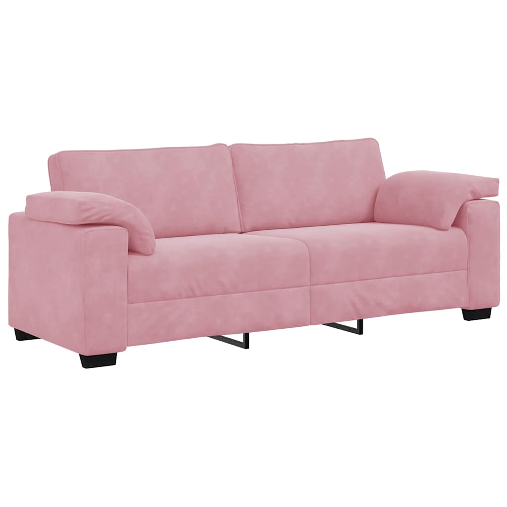 3-zitsbank roze 220x77x82 cm fluweel is nu te koop bij PeponiXL, paradijselijk wonen!
