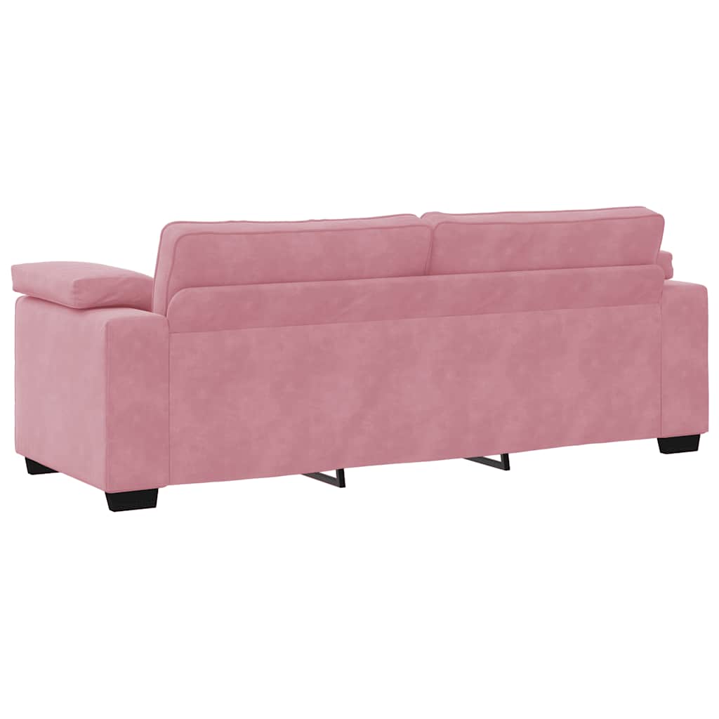3-zitsbank roze 220x77x82 cm fluweel is nu te koop bij PeponiXL, paradijselijk wonen!