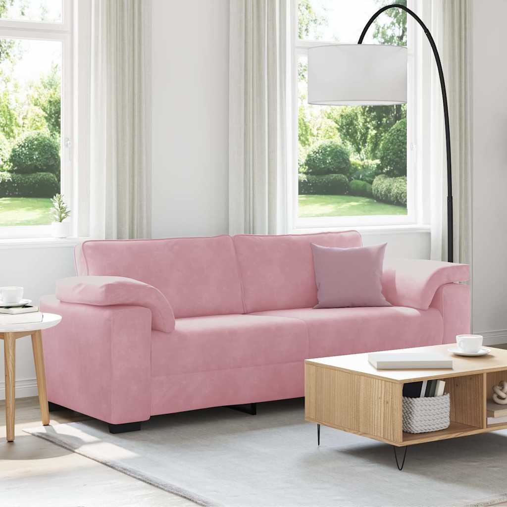 3-zitsbank roze 220x77x82 cm fluweel is nu te koop bij PeponiXL, paradijselijk wonen!