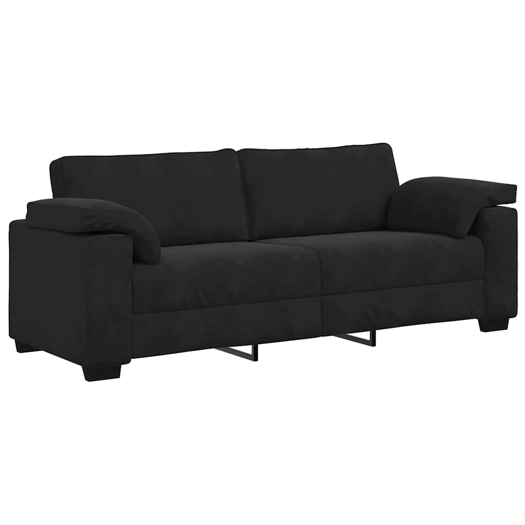 3-zitsbank 220x77x82 cm fluweel zwart is nu te koop bij PeponiXL, paradijselijk wonen!