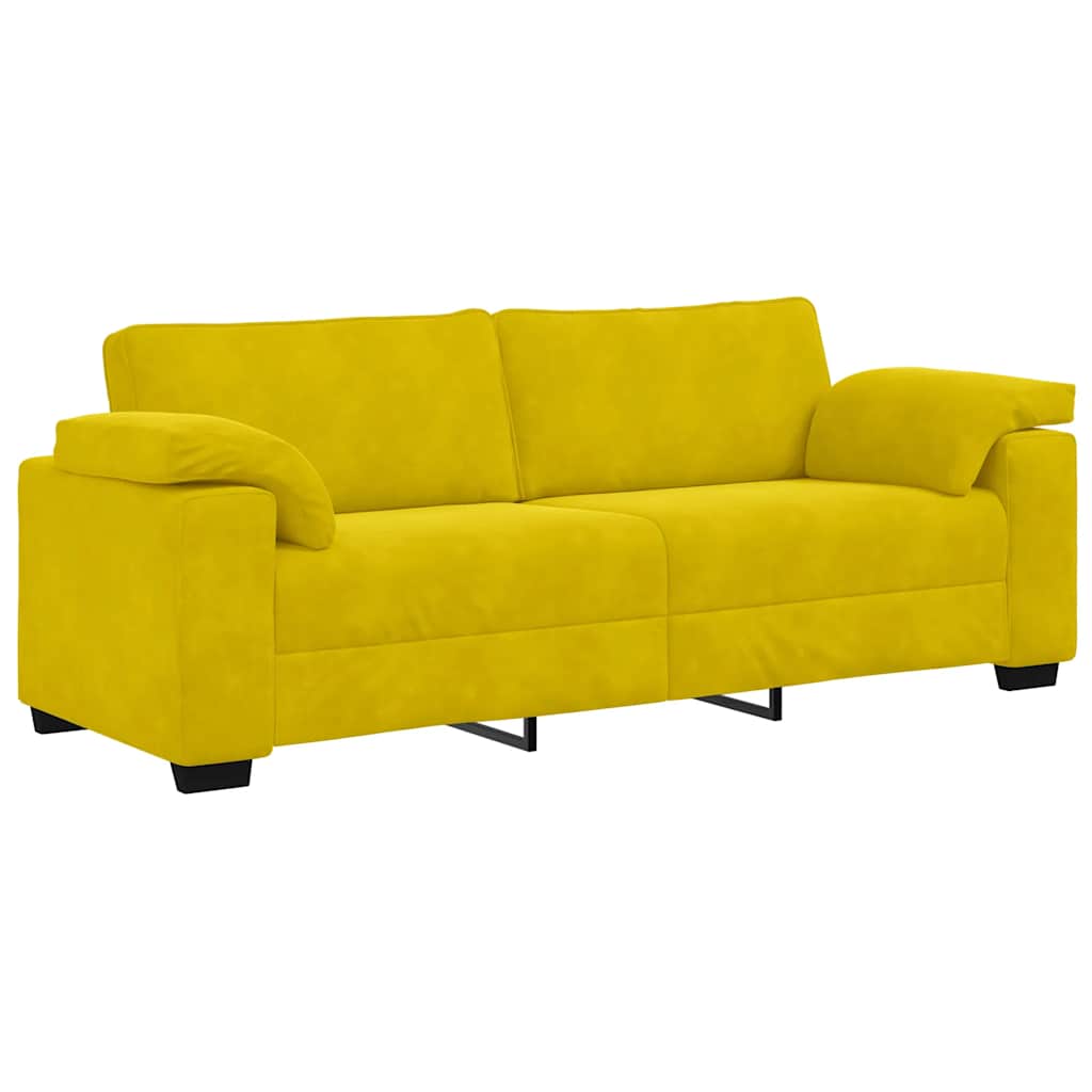 3-zitsbank Geel 220x77x82 cm Fluweel is nu te koop bij PeponiXL, paradijselijk wonen!