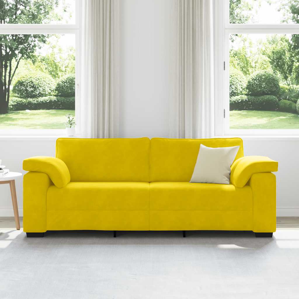 3-zitsbank Geel 220x77x82 cm Fluweel is nu te koop bij PeponiXL, paradijselijk wonen!