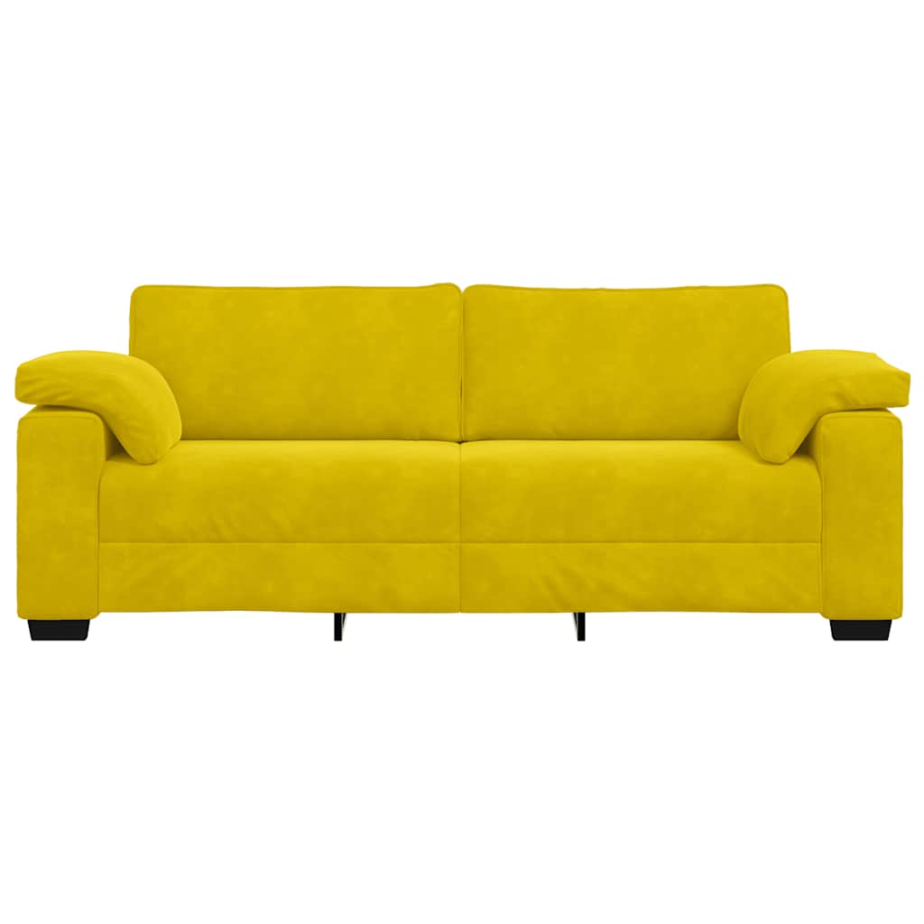 3-zitsbank Geel 220x77x82 cm Fluweel is nu te koop bij PeponiXL, paradijselijk wonen!