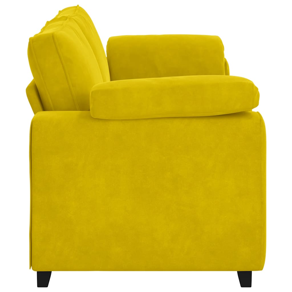 3-zitsbank Geel 220x77x82 cm Fluweel is nu te koop bij PeponiXL, paradijselijk wonen!