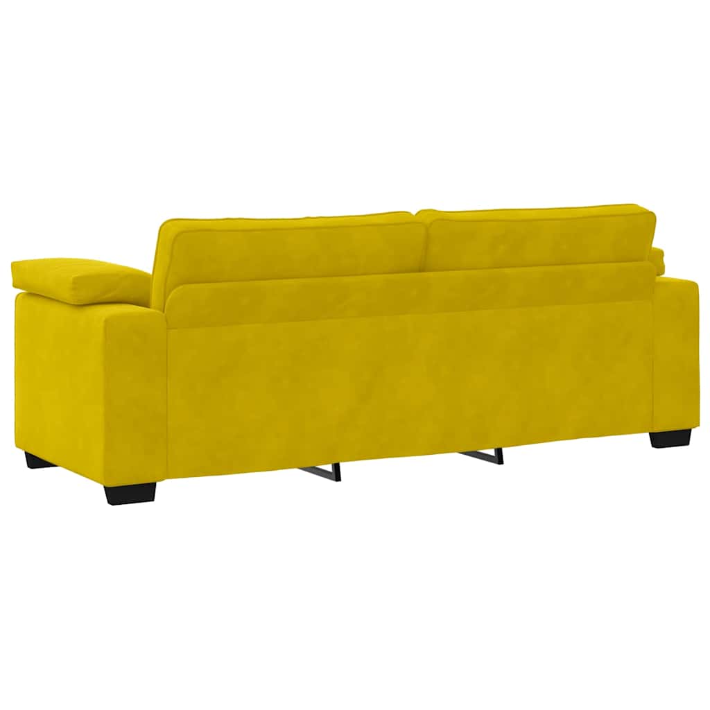 3-zitsbank Geel 220x77x82 cm Fluweel is nu te koop bij PeponiXL, paradijselijk wonen!