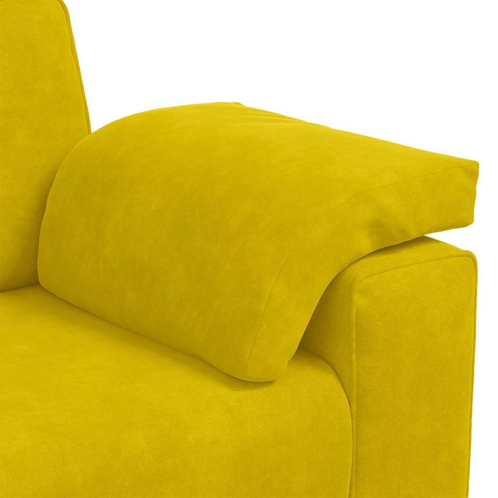 3-zitsbank Geel 220x77x82 cm Fluweel is nu te koop bij PeponiXL, paradijselijk wonen!