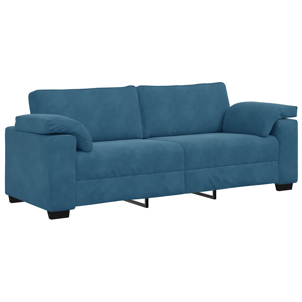 3-zitsbank blauw 220x77x82 cm fluweel is nu te koop bij PeponiXL, paradijselijk wonen!