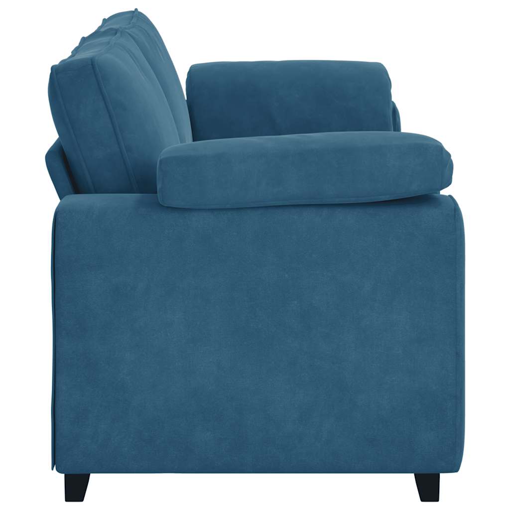 3-zitsbank blauw 220x77x82 cm fluweel is nu te koop bij PeponiXL, paradijselijk wonen!
