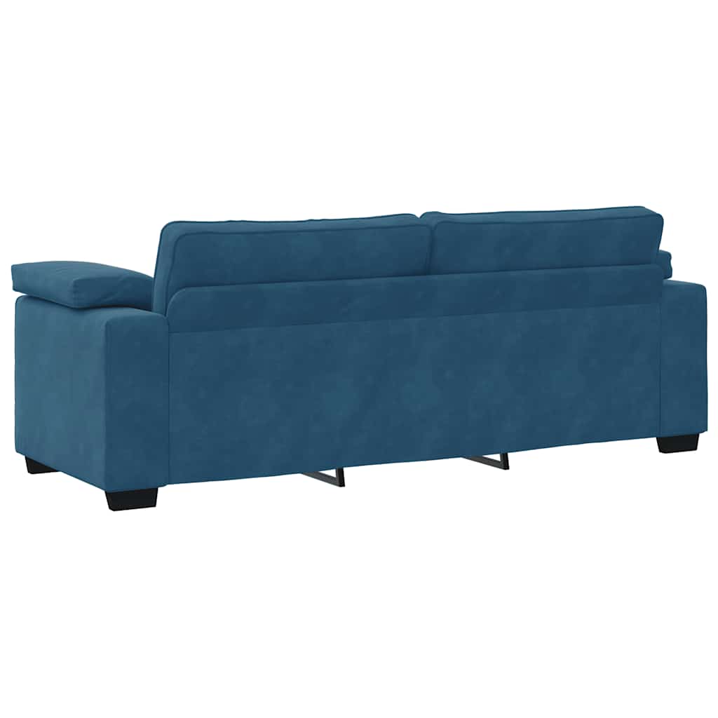 3-zitsbank blauw 220x77x82 cm fluweel is nu te koop bij PeponiXL, paradijselijk wonen!