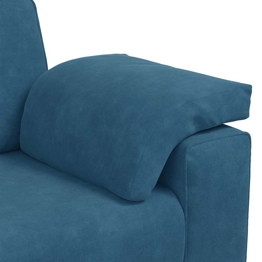 3-zitsbank blauw 220x77x82 cm fluweel is nu te koop bij PeponiXL, paradijselijk wonen!