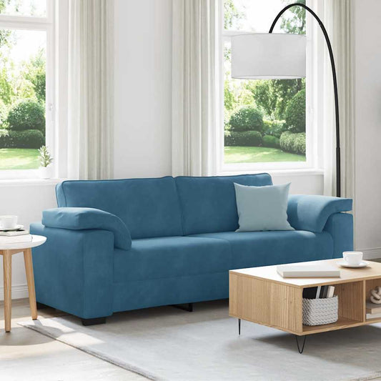 3-zitsbank blauw 220x77x82 cm fluweel is nu te koop bij PeponiXL, paradijselijk wonen!