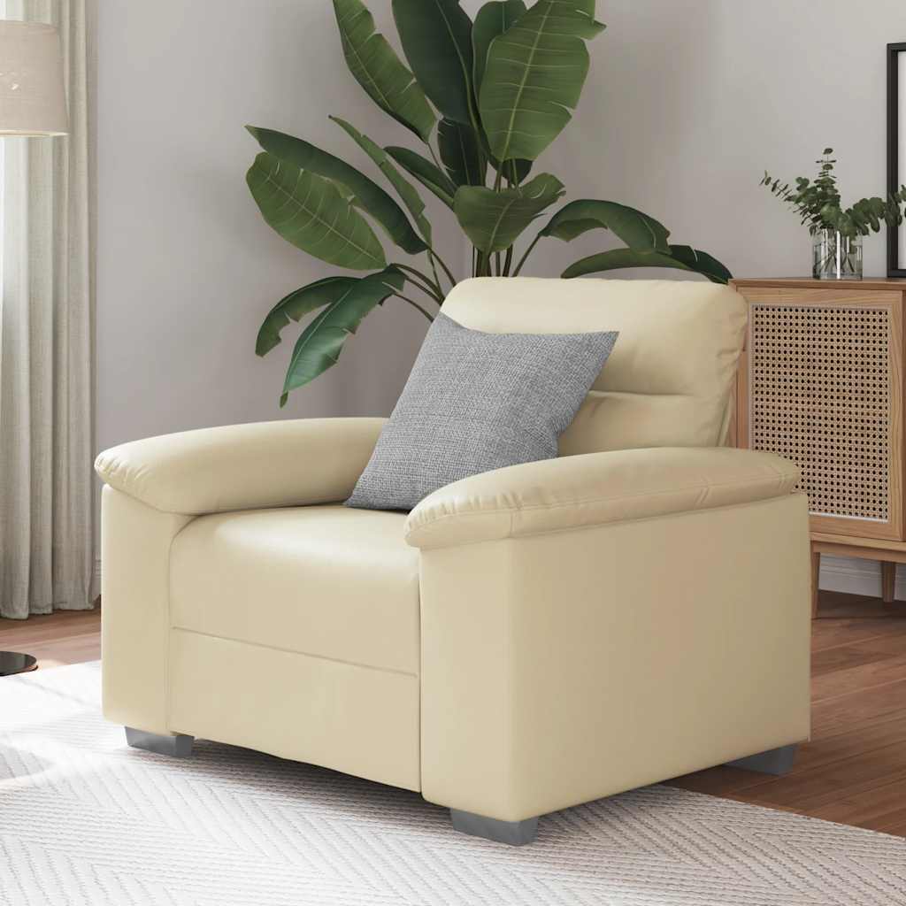 Sofastoel Crème 100x81x84 cm Kunstleer is nu te koop bij PeponiXL, paradijselijk wonen!
