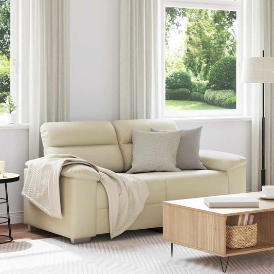 2-zitsbank crème 160x81x84 cm kunstleer is nu te koop bij PeponiXL, paradijselijk wonen!