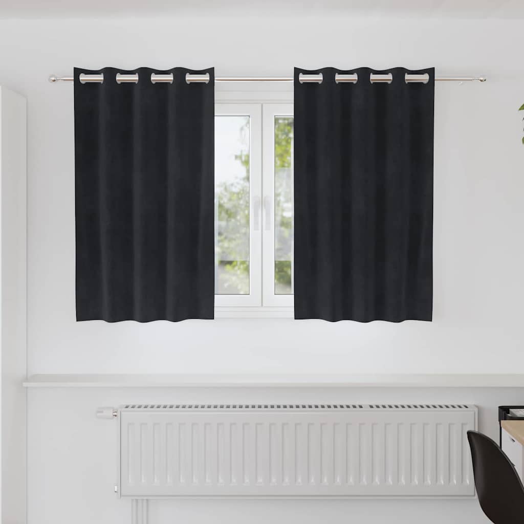 Verduisterende gordijnen 2 pcs Zwart 140 x 140 cm Fluweel is nu te koop bij PeponiXL, paradijselijk wonen!
