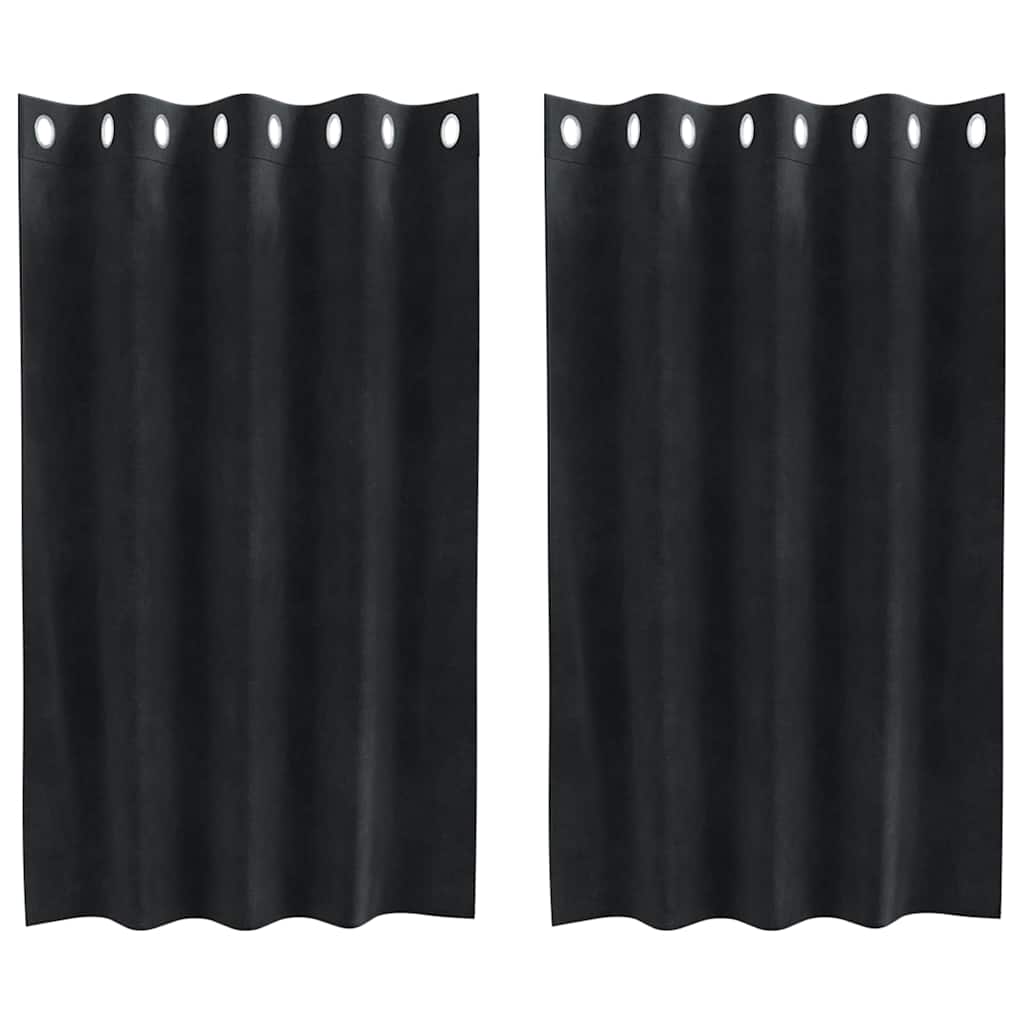 Verduisterende gordijnen 2 pcs Zwart 140 x 140 cm Fluweel is nu te koop bij PeponiXL, paradijselijk wonen!