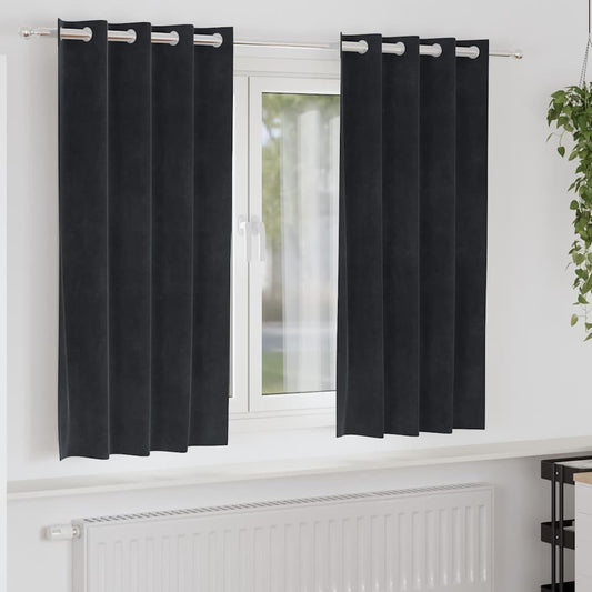 Verduisterende gordijnen 2 pcs Zwart 140 x 175 cm Fluweel is nu te koop bij PeponiXL, paradijselijk wonen!