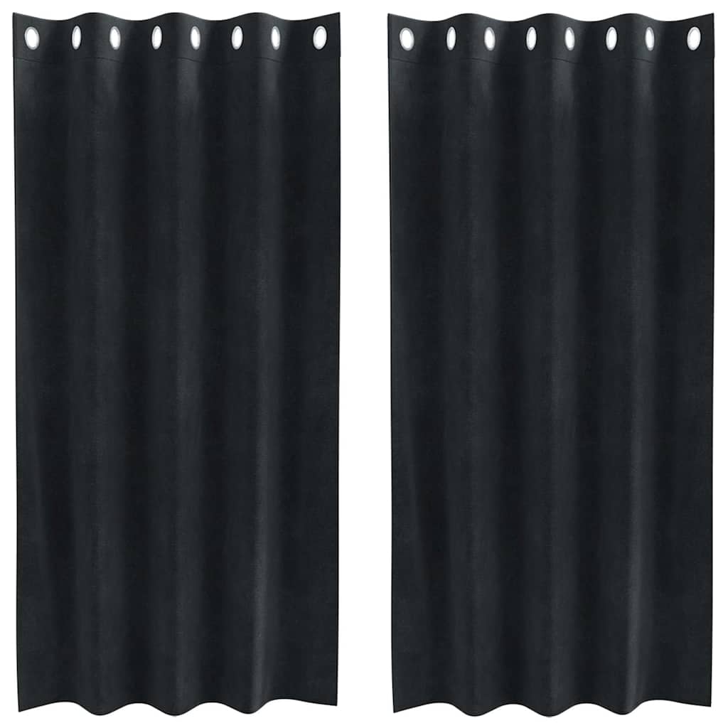 Verduisterende gordijnen 2 pcs Zwart 140 x 175 cm Fluweel is nu te koop bij PeponiXL, paradijselijk wonen!