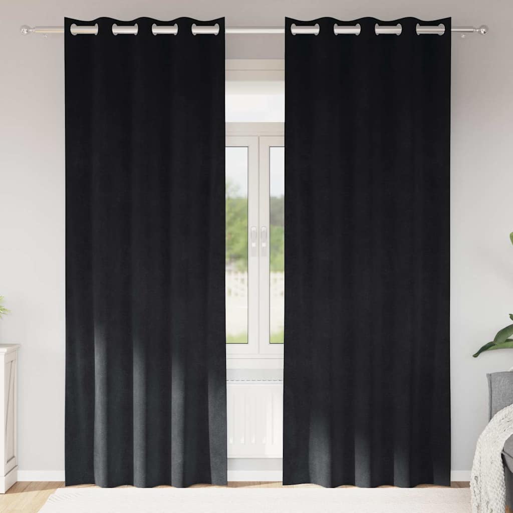 Verduisterende gordijnen 2 pcs Zwart 140 x 225 cm Fluweel is nu te koop bij PeponiXL, paradijselijk wonen!
