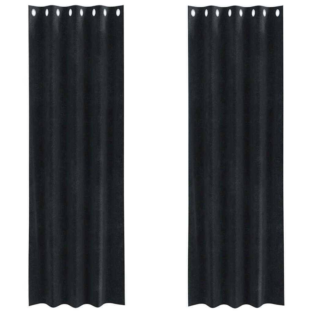 Verduisterende gordijnen 2 pcs Zwart 140 x 245 cm Fluweel is nu te koop bij PeponiXL, paradijselijk wonen!