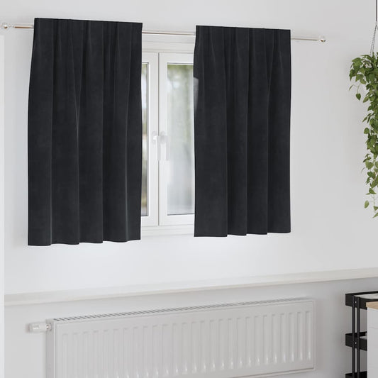 Verduisterende gordijnen 2 pcs Zwart 140 x 140 cm Fluweel is nu te koop bij PeponiXL, paradijselijk wonen!