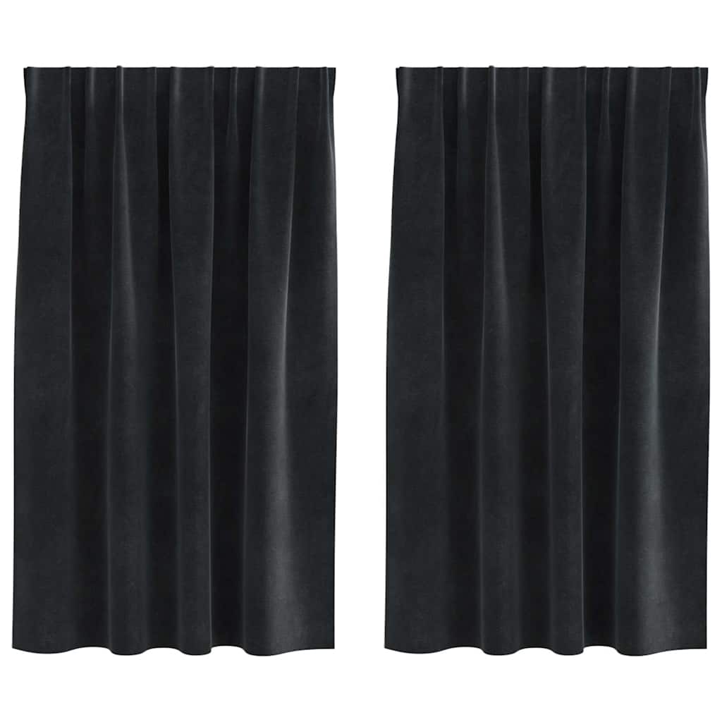 Verduisterende gordijnen 2 pcs Zwart 140 x 140 cm Fluweel is nu te koop bij PeponiXL, paradijselijk wonen!