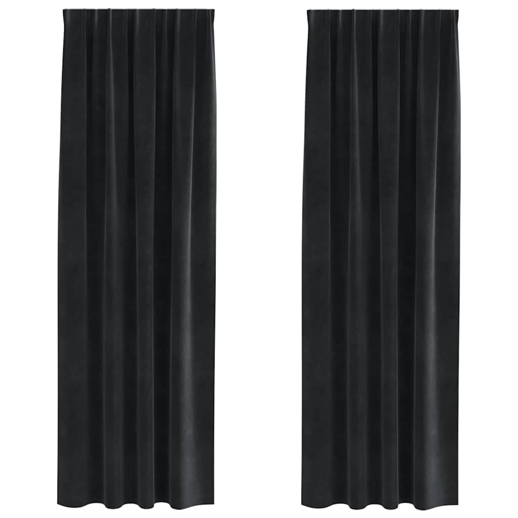 Verduisterende gordijnen 2 pcs Zwart 140 x 245 cm Fluweel is nu te koop bij PeponiXL, paradijselijk wonen!