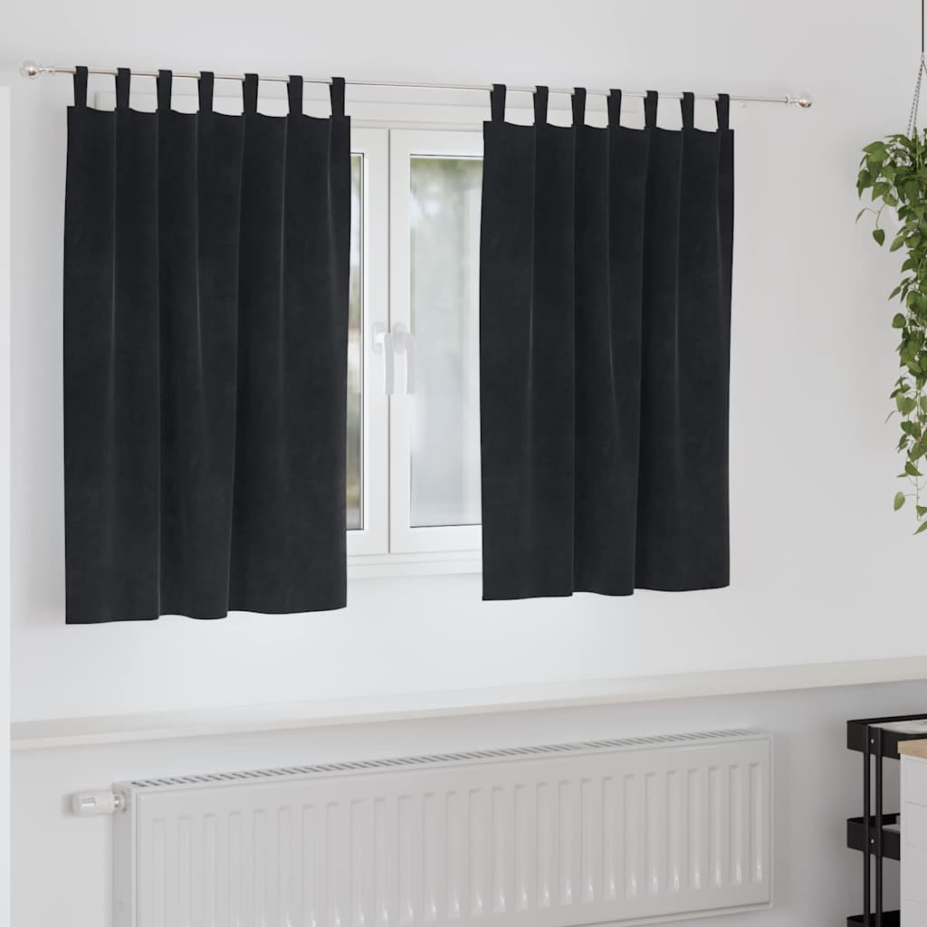 Verduisterende gordijnen 2 pcs Zwart 140 x 140 cm Fluweel is nu te koop bij PeponiXL, paradijselijk wonen!