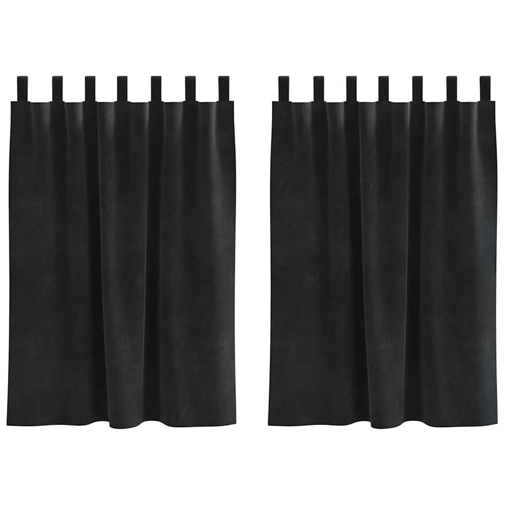Verduisterende gordijnen 2 pcs Zwart 140 x 140 cm Fluweel is nu te koop bij PeponiXL, paradijselijk wonen!