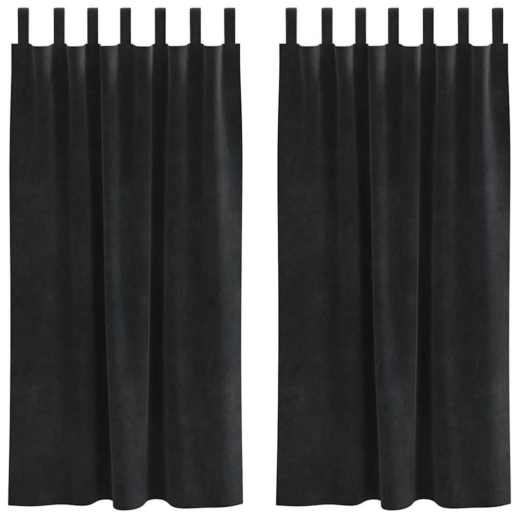 Verduisterende gordijnen 2 pcs Zwart 140 x 175 cm Fluweel is nu te koop bij PeponiXL, paradijselijk wonen!