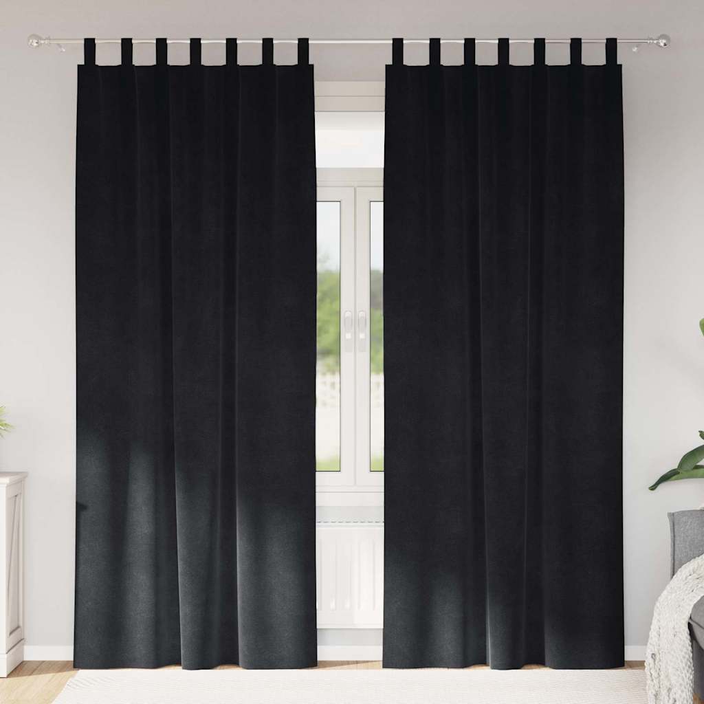 Verduisterende gordijnen 2 pcs Zwart 140 x 245 cm Fluweel is nu te koop bij PeponiXL, paradijselijk wonen!