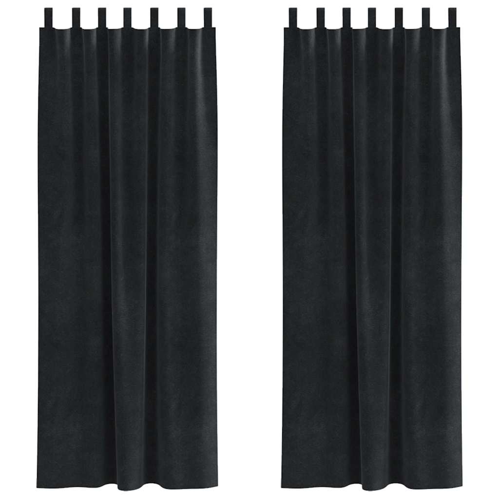Verduisterende gordijnen 2 pcs Zwart 140 x 245 cm Fluweel is nu te koop bij PeponiXL, paradijselijk wonen!