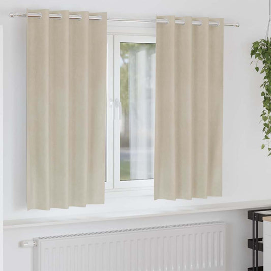 Verduisterende gordijnen 2 pcs Crème 140 x 175 cm Fluweel is nu te koop bij PeponiXL, paradijselijk wonen!