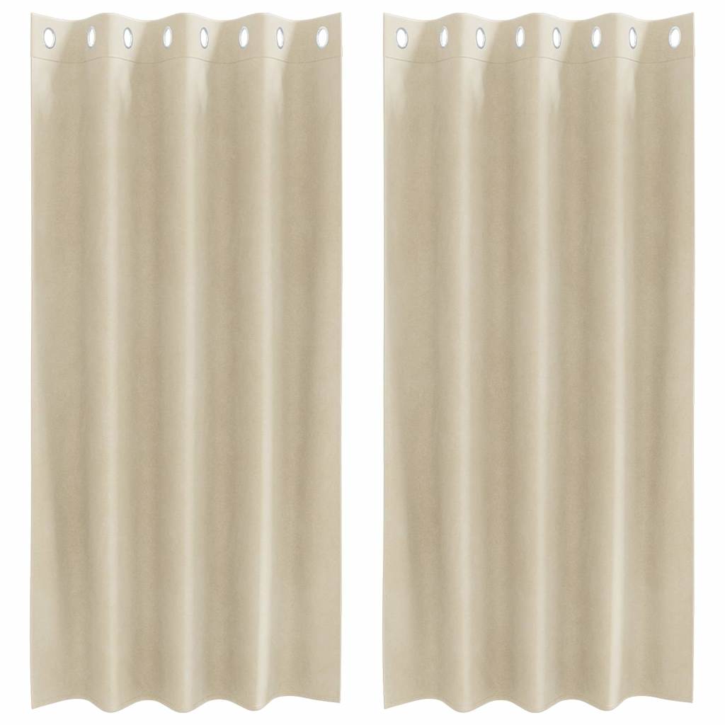 Verduisterende gordijnen 2 pcs Crème 140 x 175 cm Fluweel is nu te koop bij PeponiXL, paradijselijk wonen!