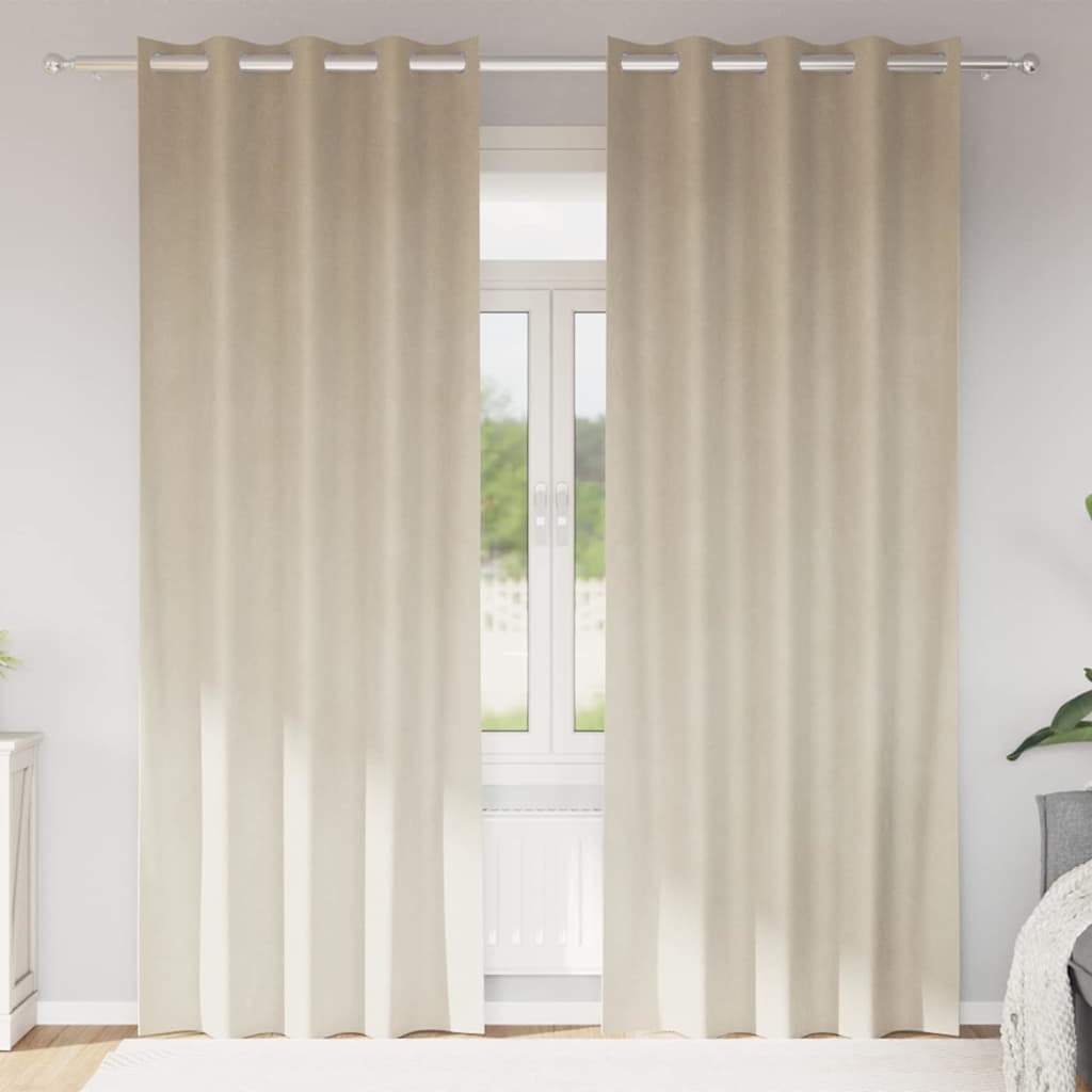 Verduisterende gordijnen 2 pcs Crème 140 x 225 cm Fluweel is nu te koop bij PeponiXL, paradijselijk wonen!